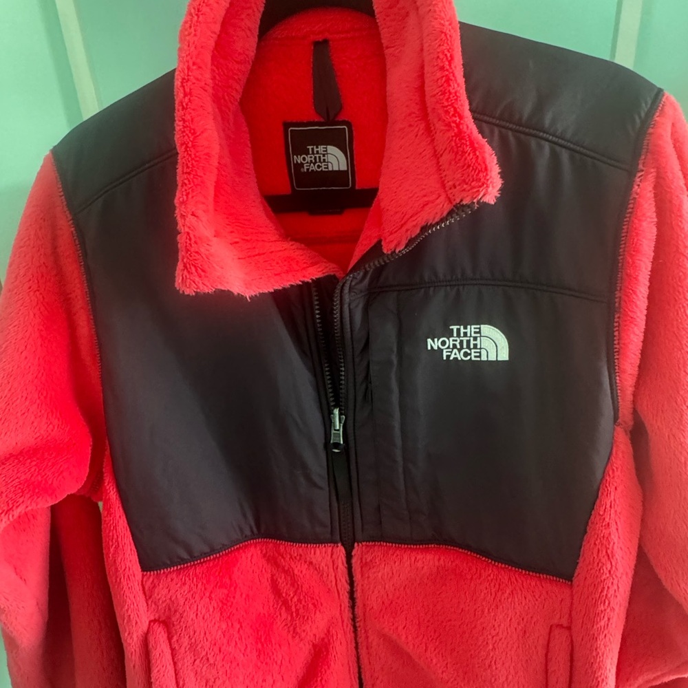 The North Face Pink and Black Teddy Jacket